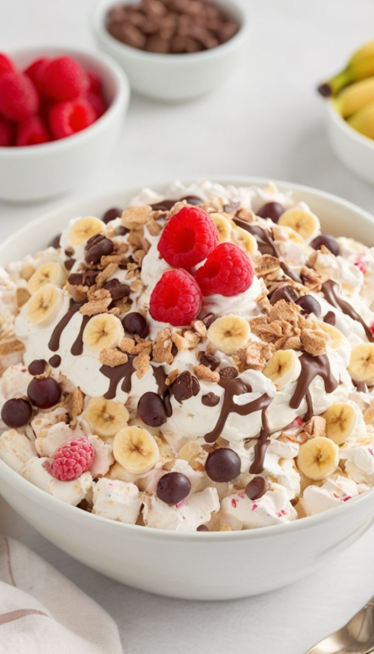 banana split fluff salad