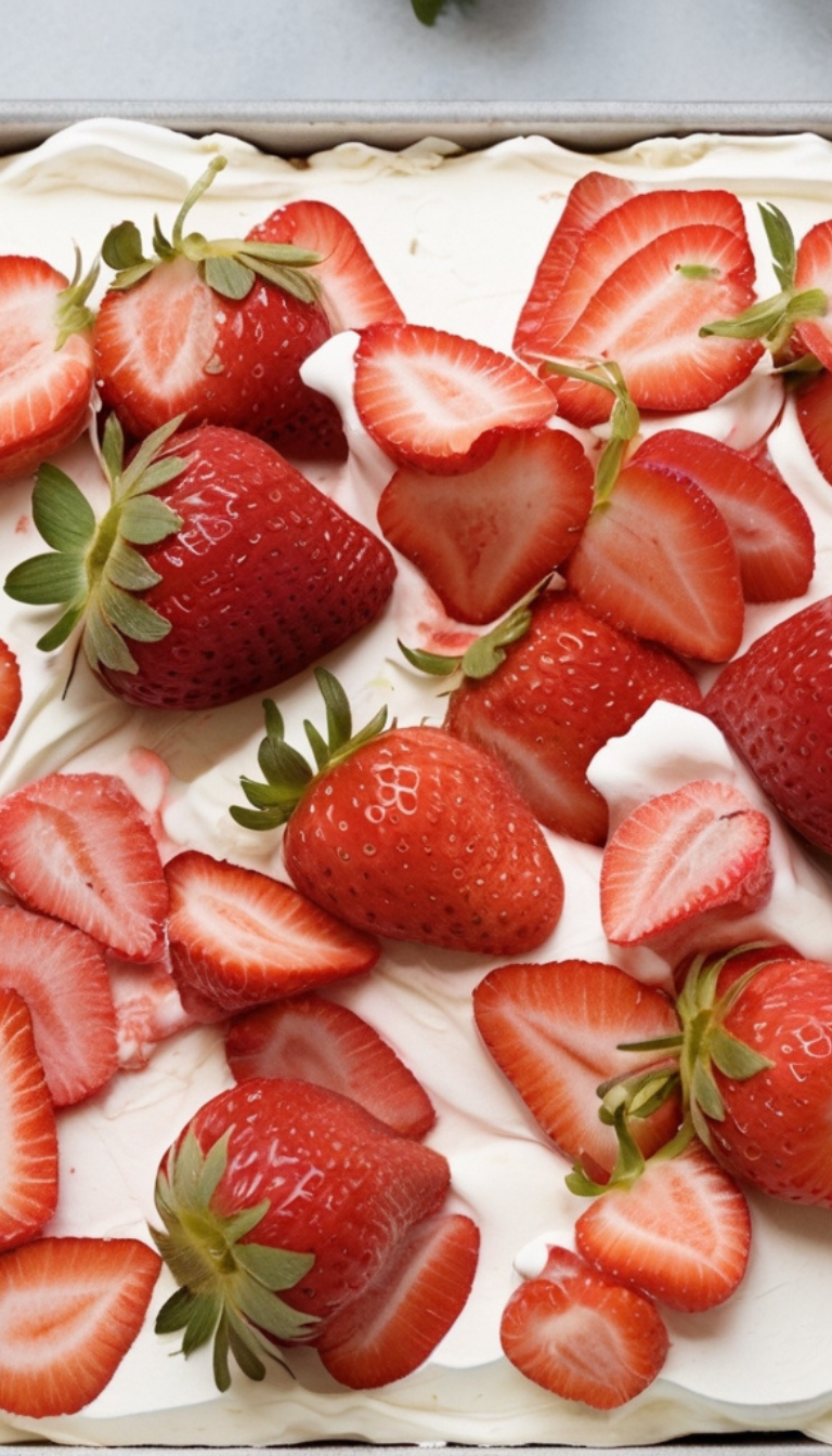 strawberry icebox cake