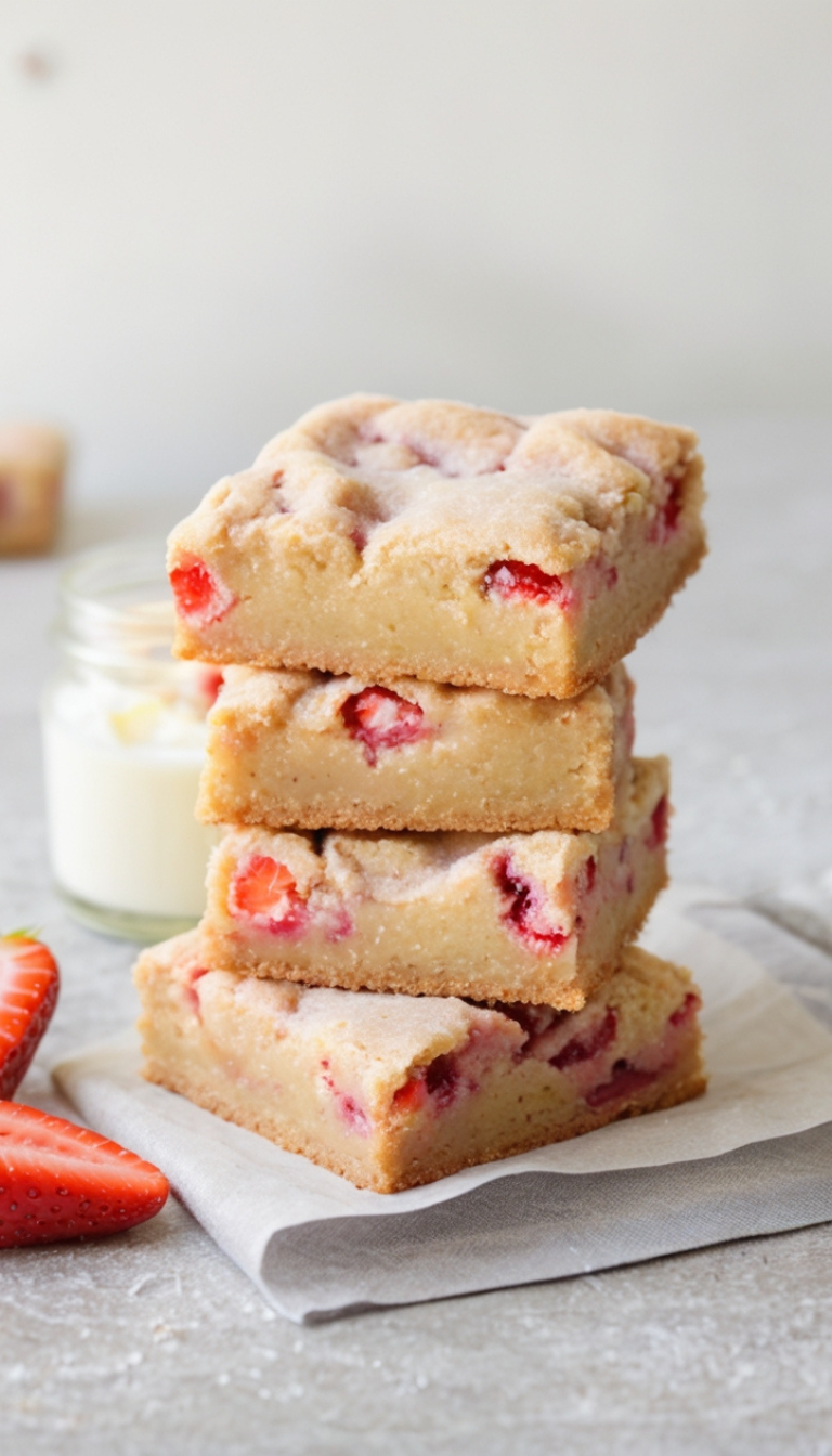 strawberry lemon blondies