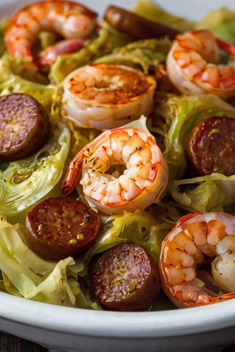 Delicious Fried Cabbage with Shrimp & Sausage