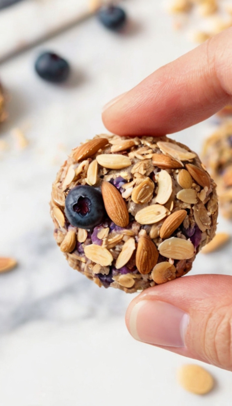 No-Bake Blueberry Almond Energy Snacks