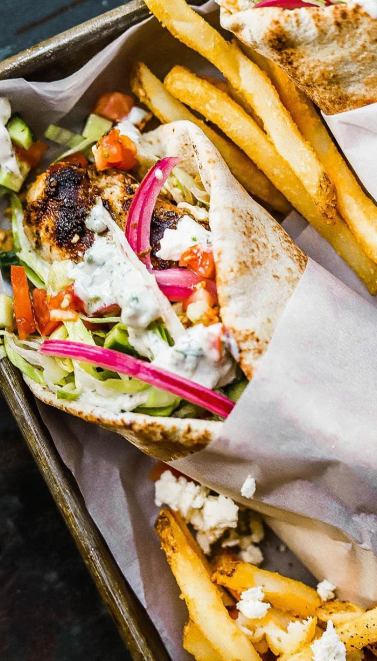 chicken gyros with tzatziki sauce