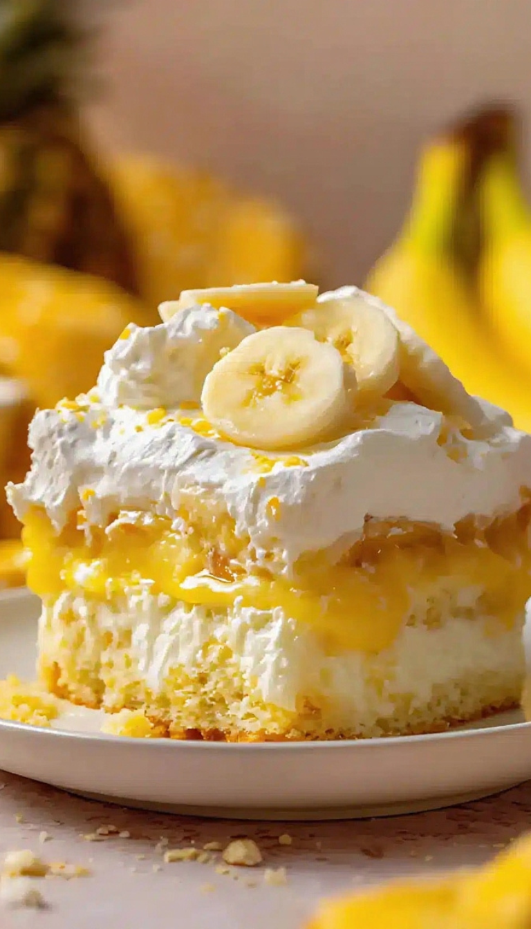 Banana Pudding Poke Cake
