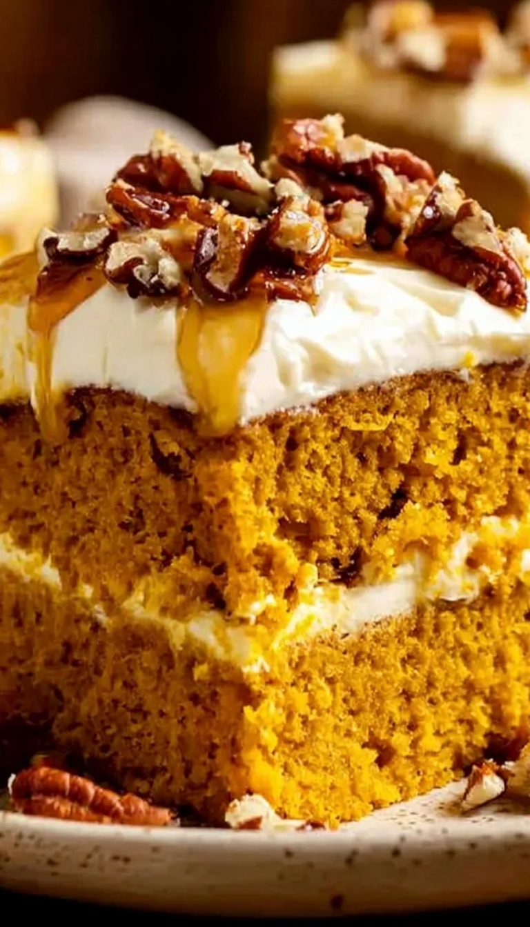 pumpkin cake with cream cheese frosting
